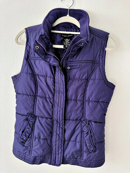 New York & Company Jackets & Blazers - New York & Company Puffer Vest Purple Size Medium
